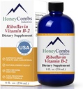 HoneyCombs Vitamin B2 Riboflavin Ergänzung Flüssigkeitstropfen - Hohe Potenz Vitamin B2 für Männer und Frauen - Pflege gesunde Verdauung, Nervous System, Haar, Haut, Nägel - Vegan flüssige Vitamine (8 Fl oz)