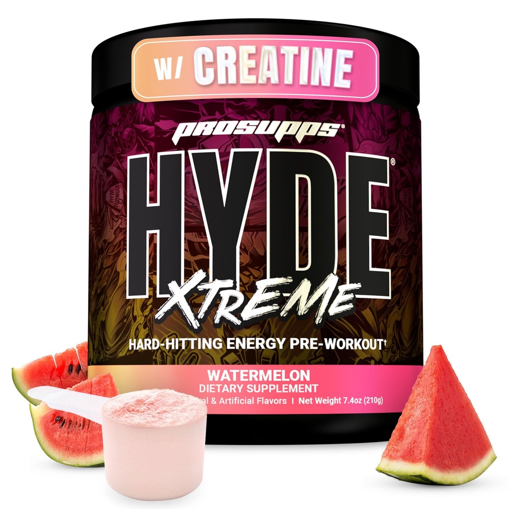 PROSUPPS Mr. Hyde Xtreme Pre Workout Powder mit Kreatin, Beta Alanine & Caffeine – Extreme Energy, Pumps, Focus & Performance - Fitness &amp; Gym Supplements für Männer & Frauen (Watermelon, 30 Servietten)