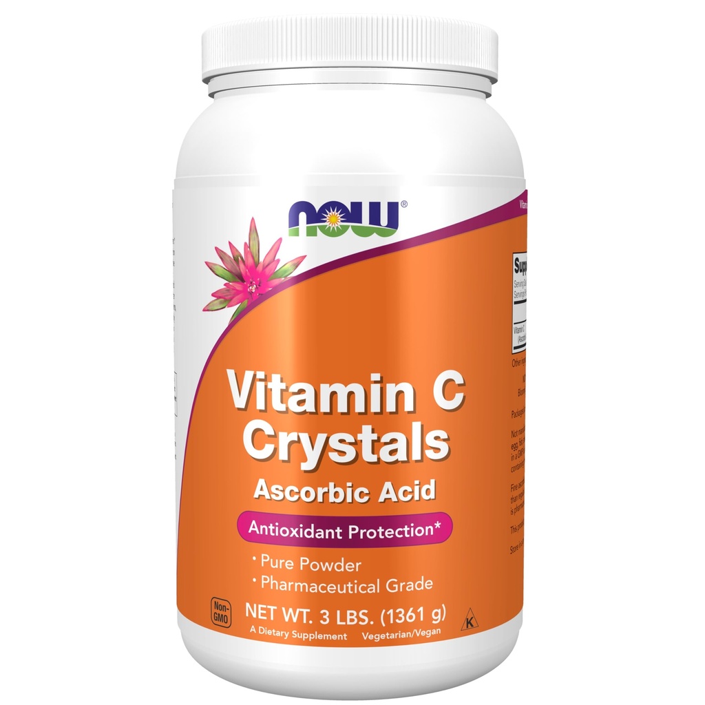 MAINTENANT suppléments alimentaires, cristaux de vitamine C (acide ascorbique), protection antioxydante*, 3-Pound