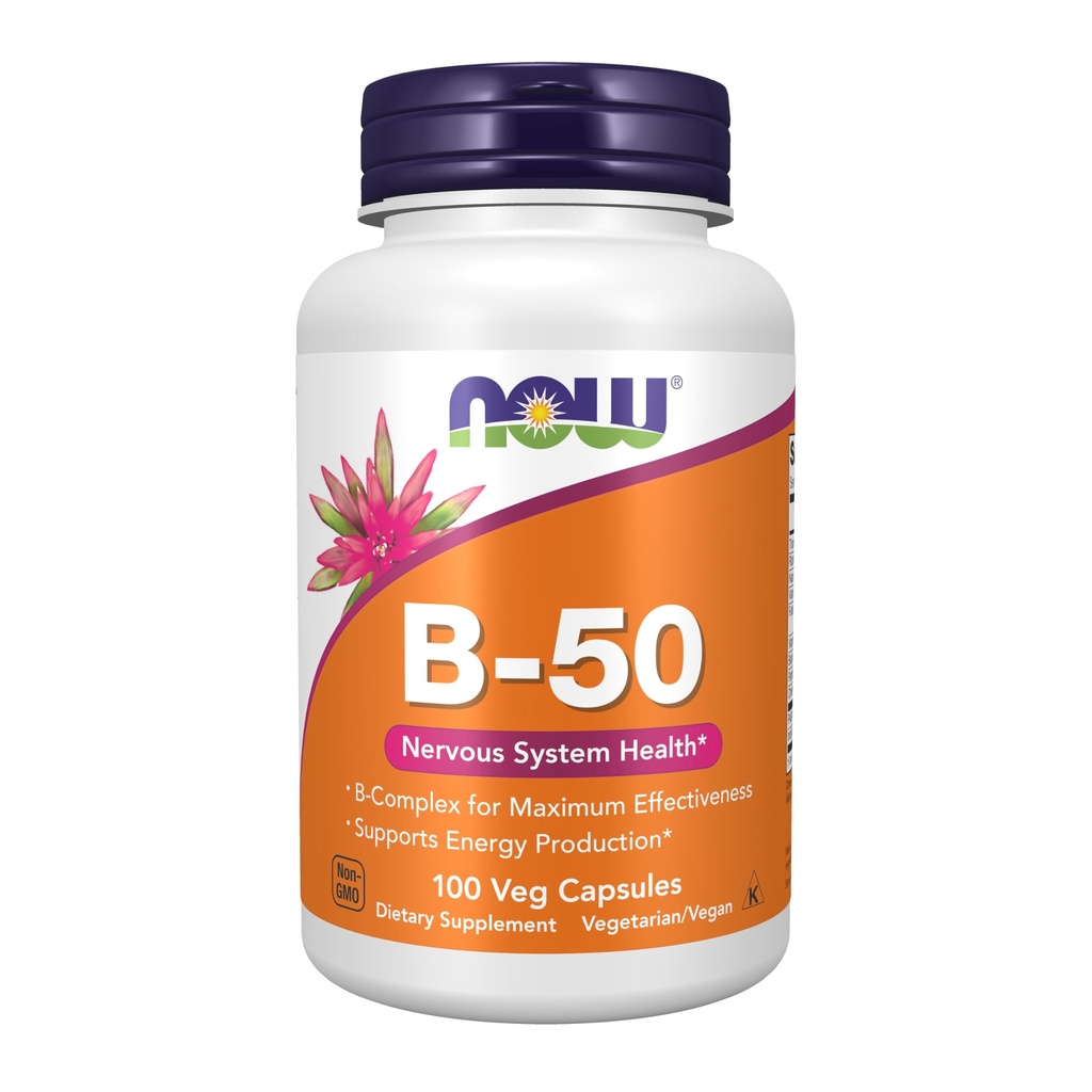 JETZT Nahrungsergänzungsmittel, Vitamin B-50 mg, Energieproduktion*, Nervous System Health*, 100 Veg Kapseln