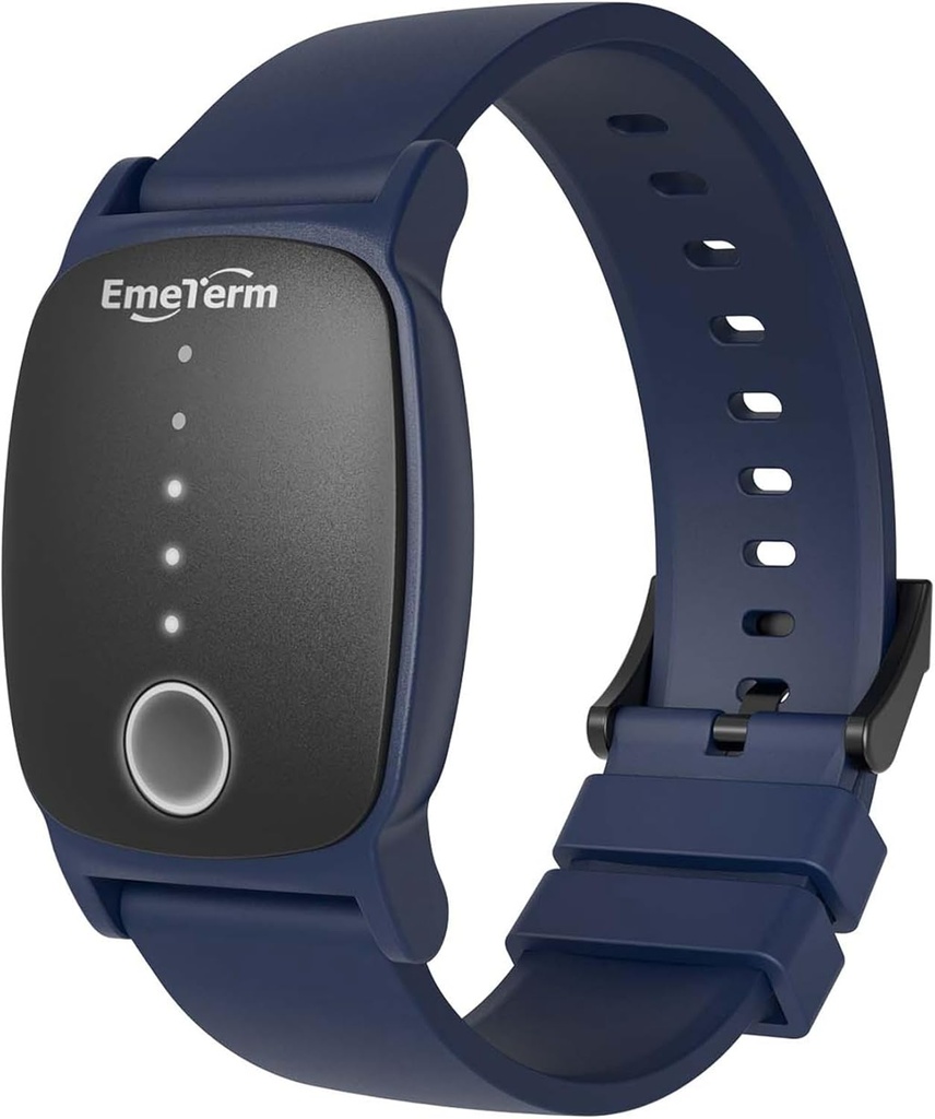 EmeTerm Explore FDA-Cleared Anti-Nausea Armband IP67 Waterproof Morning Motion Sickness Relief Band wiederaufladbare Classic Strap Design Drug Free Non-drowsy Ohne Nebenwirkungen Navy Blue