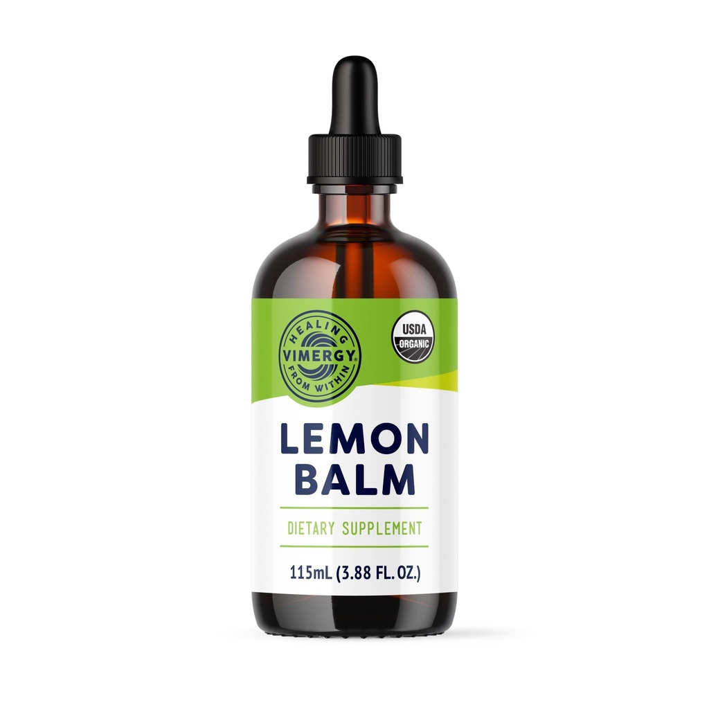 Vimergy Supplément biologique à base de baume de citron de l'USDA – Peut être utilisé dans le thé - Non-OGM, sans alcool – 115 mL (1 mL/Serveur)