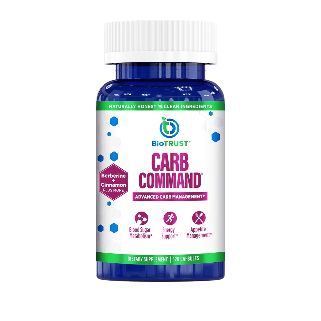 BioTrust Carb Command - Carb Management Supplement, Metabolische Unterstützung für Ketosis, unterstützt Keto, Low Carb und Paleo Lifestyle (60 Servietten)