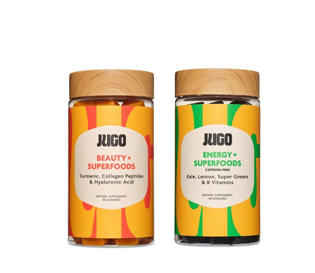 JUGO Beauty + Energy Gummies Bundle – Collagen, Biotin & Vitamin B12 – Unterstützt Haar, Haut, Nägel & Natürliche Energie – pflanzenbasierte & Glutenfrei