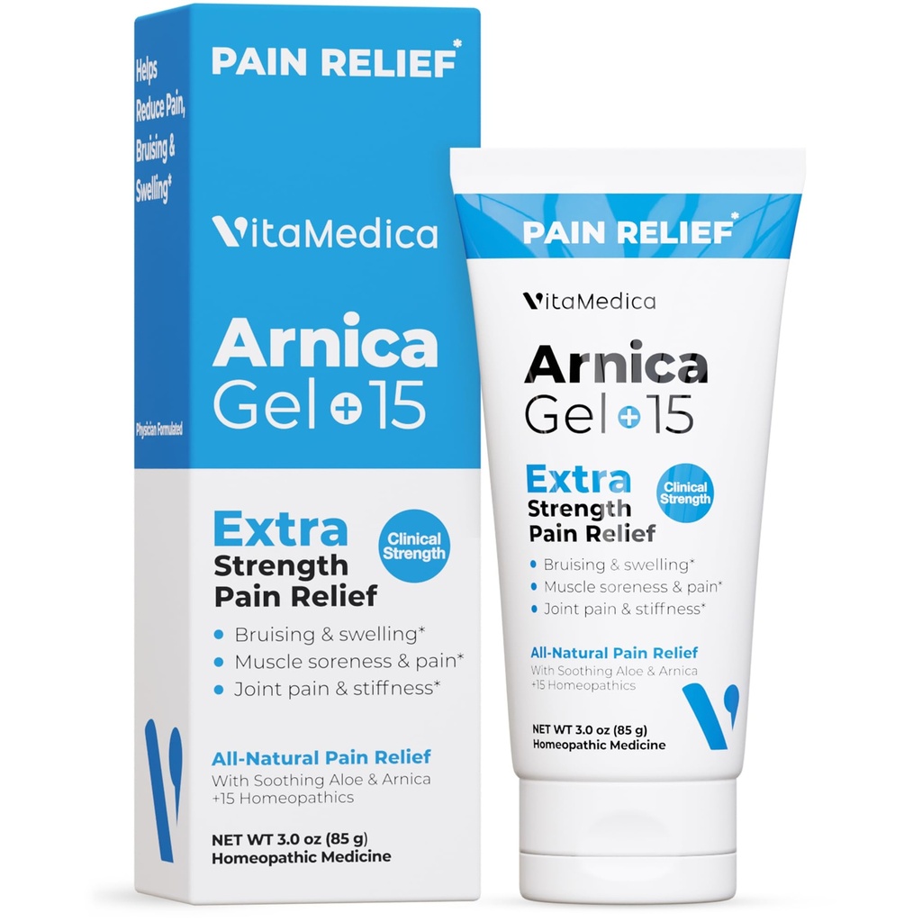 VitaMedica Arnica Gel Plus 15 Heilpflanzen-Verbindungen, extra Stärke Formulierung für Bruising, Swelling, Gelenkschmerzen, Muskel Soreness & Stiffness, All-Natural, Pflanzenbasierte Schmerzlinderung