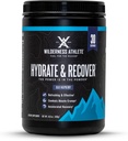 Athlète de la nature - Hydrate et Récupérer Récupérer la poudre liquide d'hydratation Mélange de boissons électrolytiques - Récupérer plus rapidement avec des Bcaas - Poudre d'hydrate avec 1000mg de vitamine C - 30 Tub de service (Blue Raspberry)