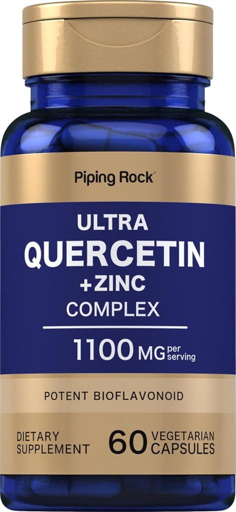 Piping Rock Quercetin Complexe du zinc 1100 mg 60 Capsules