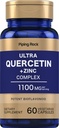 Piping Rock Quercetin Complexe du zinc 1100 mg 60 Capsules