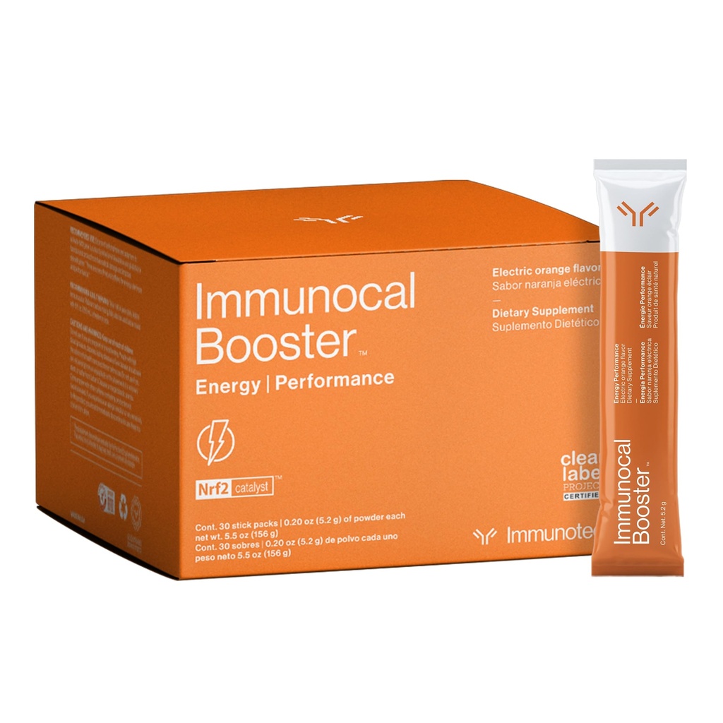 Immunoal Booster Energy Performance – Rapid Energy, 3 natürliche Quellen von Koffein (Kaffee, Grüner Tee, Guarana), Nrf2 Activator, unterstützt Fokus + Alertness | Glutenfrei, Zuckerfrei | 30 Servierungen