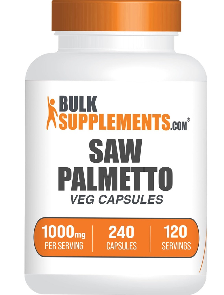 BulkSupplements.com Saw Palmetto Extrakt Kapseln - Serenoa Repens, Saw Palmetto Supplement - Glutenfrei, 2 Kapseln pro Servieren, Zählen (Pack von 1)
