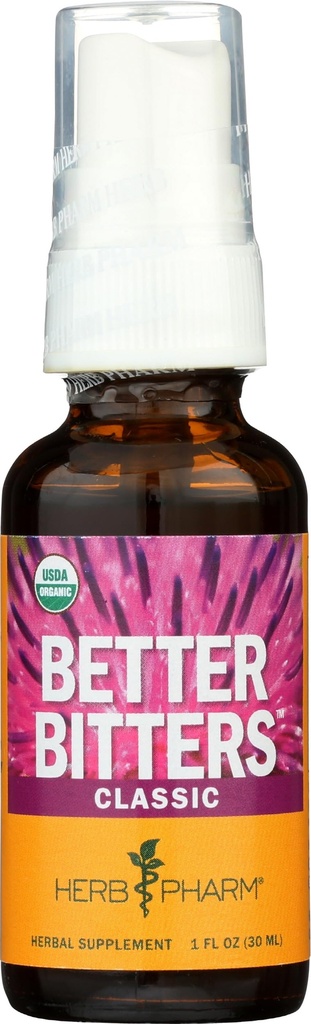 Herb Pharm Better Bitters Certified Organic Digestive Bitters, Classic, 1 Once