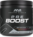 Erstaunliche Muskel Pre Boost | 30 Servierungen | 324 Grams | Pre-Workout Ergänzung | Obst Punch Flavor | Made in USA