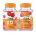 Lebensfähiges Vitamin B12 + Kalzium mit Vitamin D, Gummie Bundle - Große Verkostung, Vitamin-Ergänzung, Glutenfrei, GMO frei, Kaubar