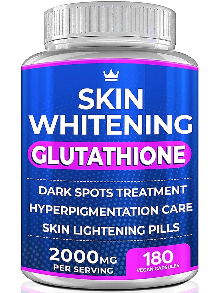 Glutathion Whitening Pillen - 180 Kapseln 2000mg Glutathion - Effektive Haut-Beleuchtung Ergänzung - Dark Spots, Melasma & Akne Nar Remover, Hyperpigmentierung Behandlung - Anti-Aging Antioxidant