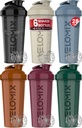 VELOMIX -6 PACK- 28 oz Protein Shaker Bottle für Proteinmischungen - 6x Wire Whisk | Leak Proof Shaker Cups für Protein Shakes | Protein Shaker Bottle Pack | Protein Shake Cup (Earth Tones Collection)