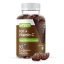 Viteey Iron Gummies - Eisen mit Vitamin C - Energie, Bood Support und Anemia Supplement für Damen und Herren - Vegan, Glutenfrei - 60 Count