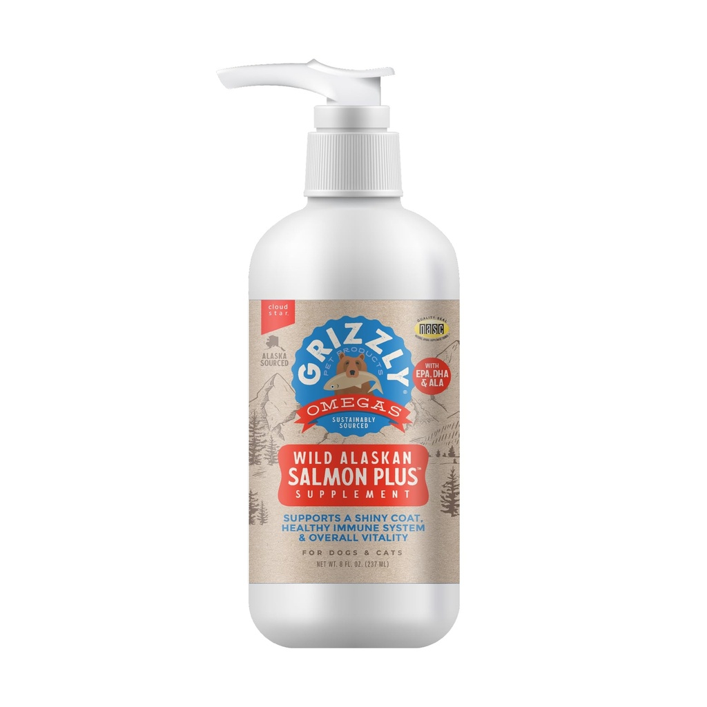 Grizzly Pet Produkte GRIZZLY PET-Salmon Öl für Hunde 8 oz. Pumpe SINGEN