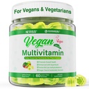 NEVISS Multivitamine végane pour les femmes et les hommes avec/méthyl B12, D3 K2, Oméga 3 à base végétale (DHA+EPA), Fer, Choline, zinc, aliments entiers Vitamines quotidiennes Gummies pour les végétaliens et les végétariens, sans sucre, 60Cts