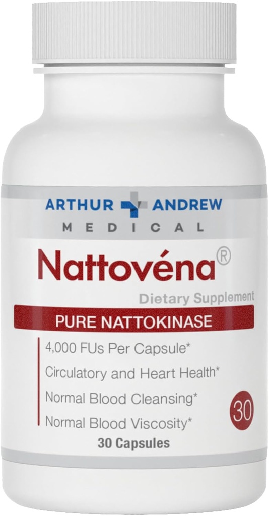 Arthur Andrew Medical - Nattovena, Pure Nattokinase, Circulatory and Heart Health, Vegan, Non-GMO, 30 Kapseln