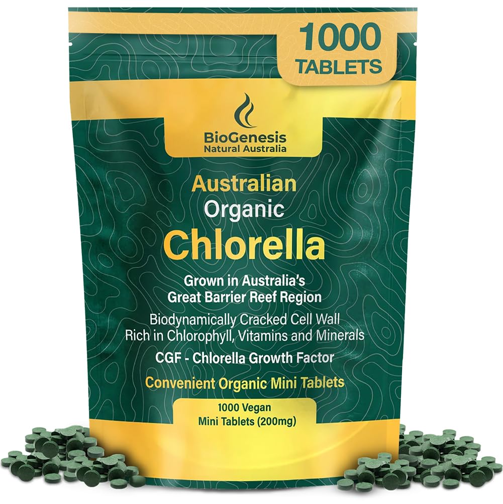 Biogenesis Bio Chlorella Mini Tablets – 1000 Count (200mg) | Australian Grown | Rich in Chlorophyll, Vitamine & Minerals | Unterstützt Energie und Immunität | Vegan Mini Tablets