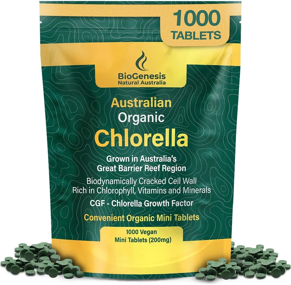 Biogenesis Bio Chlorella Mini Tablets – 1000 Count (200mg) | Australian Grown | Rich in Chlorophyll, Vitamine & Minerals | Unterstützt Energie und Immunität | Vegan Mini Tablets