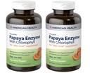 American Health Papaya Enzyme mit Chlorophyll Kautabletten - 600 Count (200 Gesamt Servierungen) (Pack von 2)