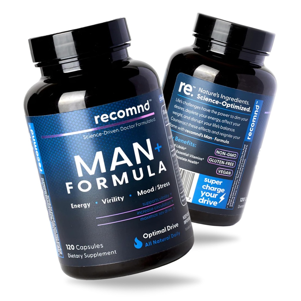 Ernährung - Man+ Formel, Energieunterstützung, Muskelunterstützung und Prostata-Gesundheitsergänzungsmittel für Männer mit Vitamin E, Saw Palmetto, Red Korean Ginseng und mehr, 120 Kapseln