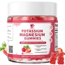 Magnesium Kalium-Ergänzungsgummis - New Formula Calm Magnesium Glycinate Gummis & Kalium Citrate 200 mg Plus Omega 3, B6, D3, K2 & Calcium für Zzz, Leg Cramps & Muskel - 120 Count