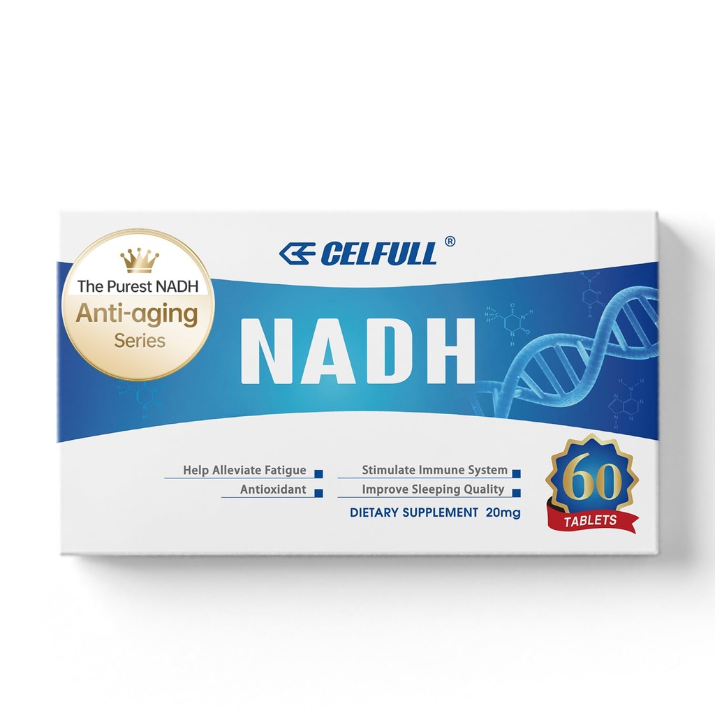 CELFULL NADH Ergänzung 40mg Enchance NMN Alternative NAD+ Ergänzung für Immununterstützung Anti-Aging Boost Brain Cognition & Chronic Fatigue Ergänzungen