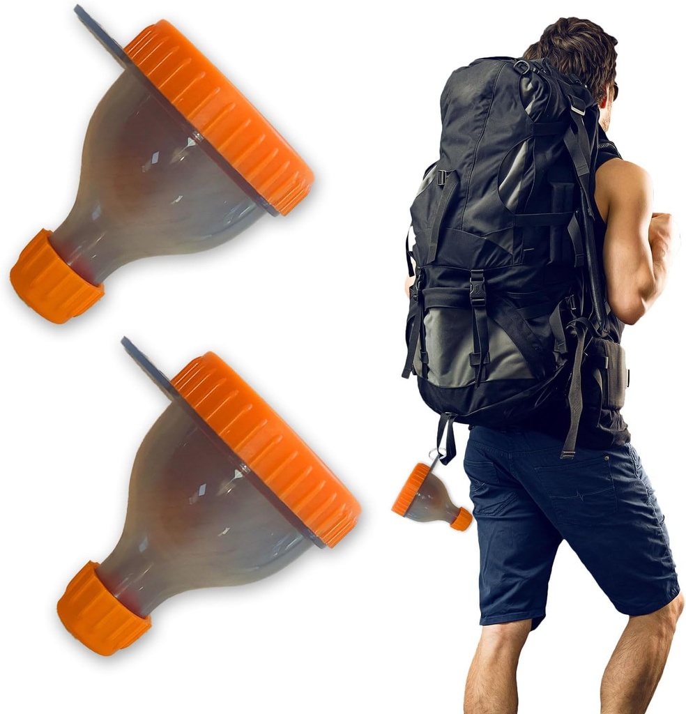 2Pack Protein-Pulver-Container zu gehen Portable Supplement-Tanks für Füllungsflaschen mit Protein-Pulver-Komponenten-Pulver-Speicher, ideal für Workout, Reisen, to-Go, Fitness(Orange