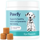 Pawfy Eye Support Soft Chews | Vorbeugen Tear Stains | Unterstützung Eyesight | Gesamte Augengesundheit | mit Luthein, Krill Oil & Astaxanthin