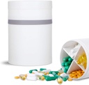 Extra große Ergänzung Organizer und tragbare Pille Case mit 8 Komponenten Doppelschicht Medizin Spender Monatliche Vitamine Organizer Pill Bottle, Weiß