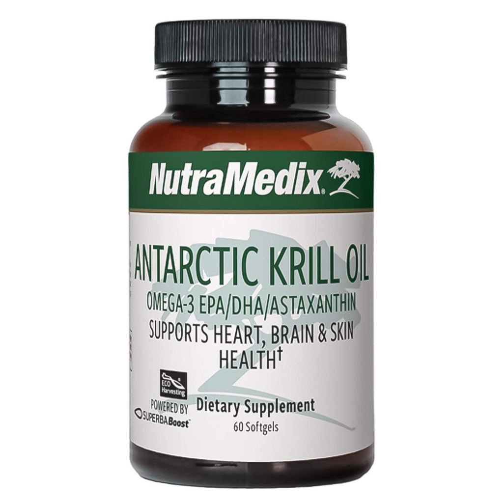 NutraMedix Antarctique Krill Oil 500mg - Supplément d'huile de poisson - Omega-3s (EPA & DHA) + Astaxanthin - Supplément de Krill rouge pour le soutien à la santé articulaire, immunitaire, cardiaque, hépatique et cérébrale (60 Softgels)