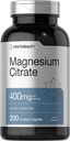 Horbäach Citrate de magnésium (400mg) 200 Caplets (200) Supplément végétarien, sans OGM et sans gluten
