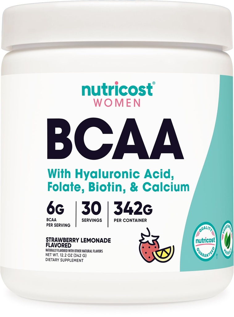 Nutricost BCAA für Damen (Strawberry Lemonade, 30 Servietten) - Speziell für Frauen - Non-GMO und Gluten-Free