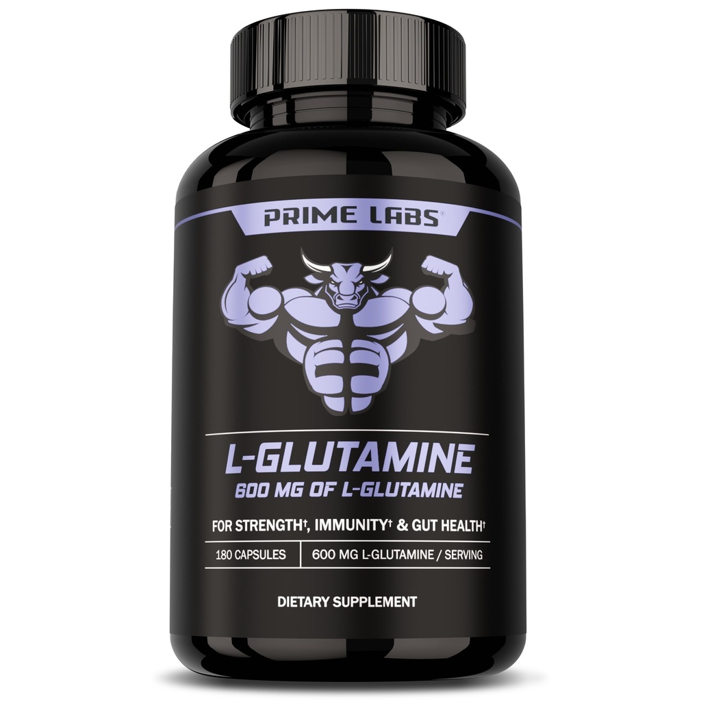 Premier Labs L Glutamine Capsules 600mg - Soutient la force, la récupération musculaire, l'immunité et la santé Gut - Supplément Acid Amino - pour les hommes et les femmes