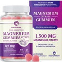 Magnesium Citrate Gummies | Extra Kraft für Beruhigung, Entspannung & Verdauung | Hohe Absorption Magnesium Gummi für Erwachsene | Vegan, Non-GMO | Raspberry Flavor Mag Gummy | 60 Ct, 1 Monat Versorgung