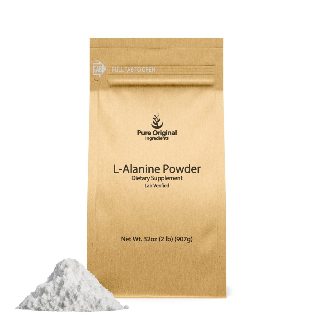 PURE INGREDIENTS ORIGINAUX Poudre L-Alanine (2 lb) Laboratoire vérifié, toujours pur, sans remplissage ou additifs