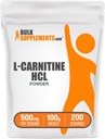 BulkSupplements.com L-Carnitin HCl Pulver - Carnitinergänzung, Carnitinpulver, L-Carnitin 500mg - Unflavored & Glutenfrei, 500mg pro Servierung, 100g (3,5 oz) (Pack von 1)