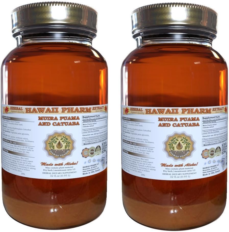 Muira Puama et Catuaba Supplément d'extrait liquide Supplément de teinture 2x32 oz