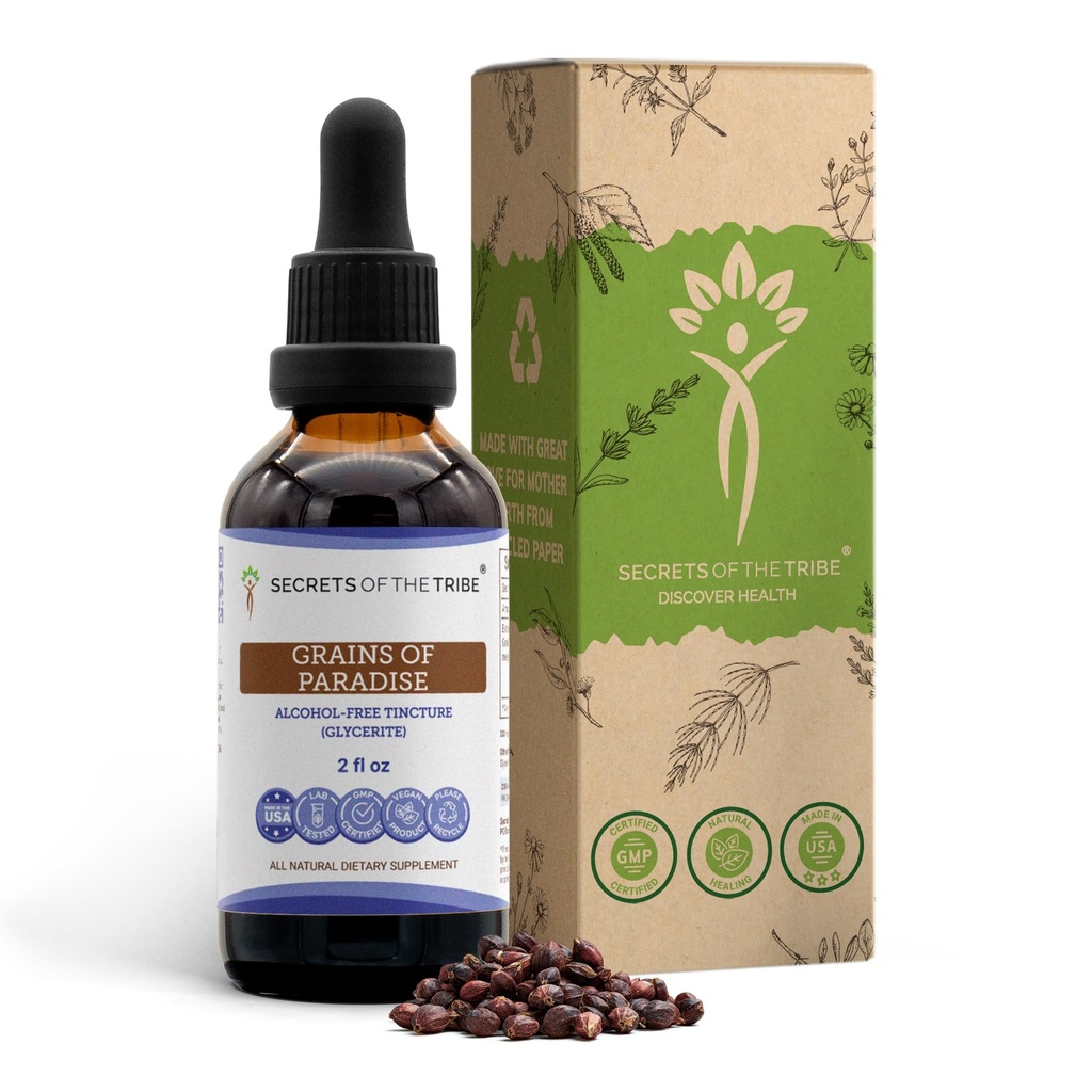 Getreide des Paradieses Tinktur Alkoholfreier Flüssigextrakt, Getreide des Paradieses (Aframomum melegueta) Getrocknete Samen (2 FL OZ)