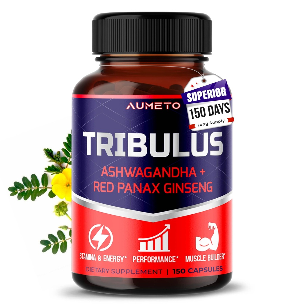 Tribulus Terrestris 98% Saponins - Enhanced 12-in-1 Formula with Yohimbine, Red Panax Ginseng, Ashwagandha for Boosting Energy, Stamina & Endurance* - Made in USA