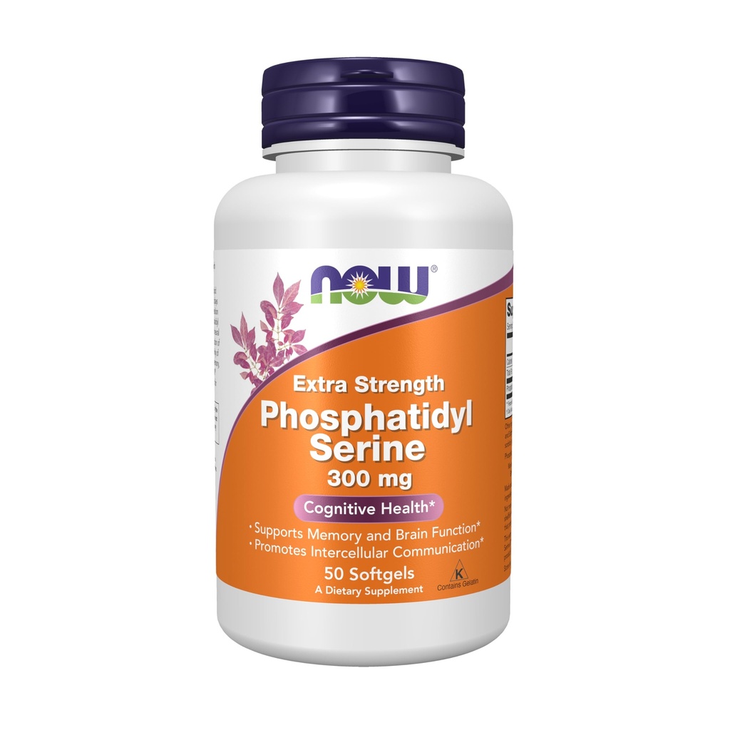 NOW-Ergänzungen, Phosphatidyl Serin 300 mg, Extra Strength, mit Phospholipid-Verbindung abgeleitet von Soy Lecithin, 50 Softgels