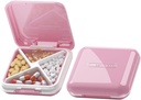 DUBSTAR Small Pill Case, niedliche Pille Box - Travel Daily Pill Organizer, Portable Pretty Pill Container für Geldbeutel, Kompakte Medizin Halter für Vitamine, Fischöle, Ergänzungen (Pink)
