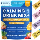 Venture Pal Calmant Mélange de boissons en poudre, Magnésium Glycinate, Ashwagandha, L-Theanine, Vitamine D, Lions Mane, Sans sucre Mélange de supplément de magnésium pour la détente et la concentration, Non OGM, Vegan, En route