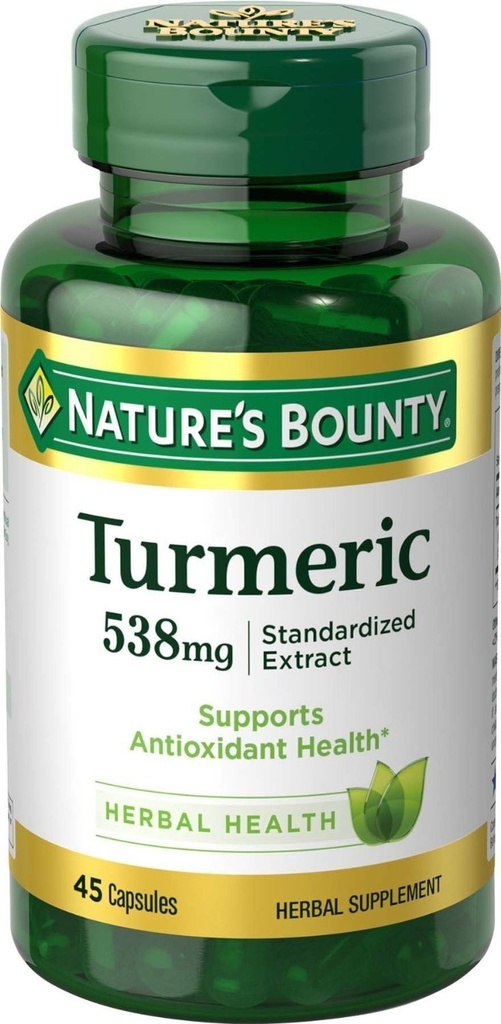 Natures Bounty Turmeric 538 mg Extrait normalisé, 45 Nombre (paquet de 2)