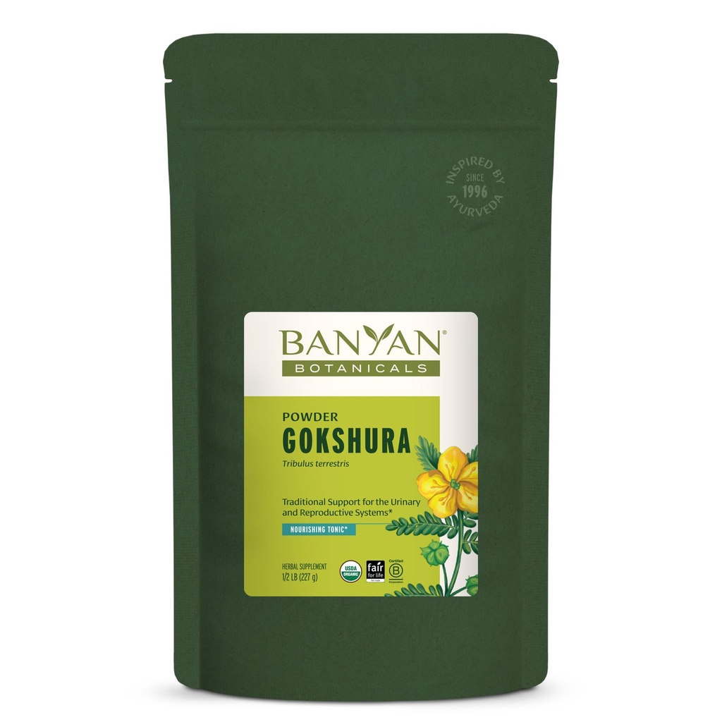 Banyan Botanicals Gokshura Powder – Organic Gokshura Fruit (Tribulus Terrestris) Powder – Men's Vitality Supplement – Unterstützt Urinary Health* – 1⁄2 lb. – Non-GMO Sustainable Sourced Vegan