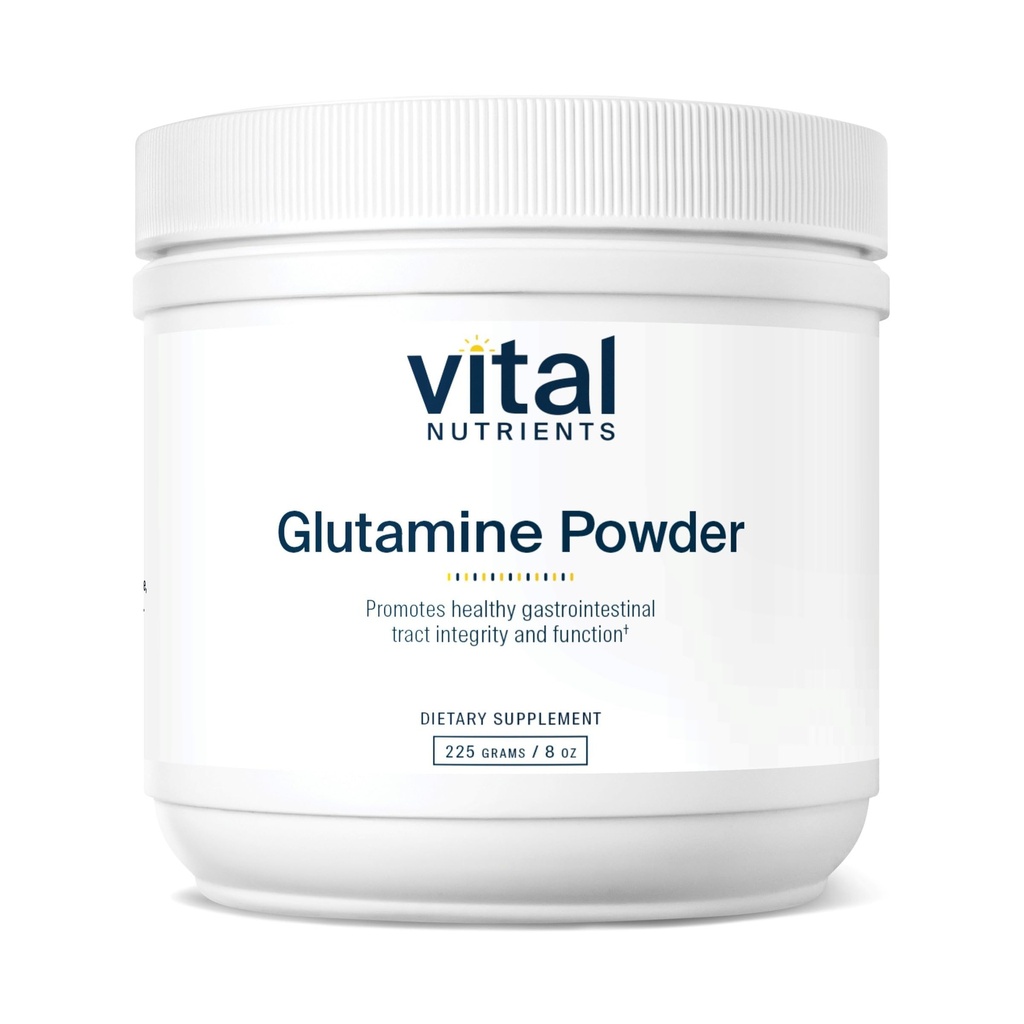 Nutriments vitaux Poudre de glutamine - Fonction de tract gastro-intestinale saine - sans gluten, sans lait, sans soja - sans OGM - 225g/8 oz Poudre de L-glutamine