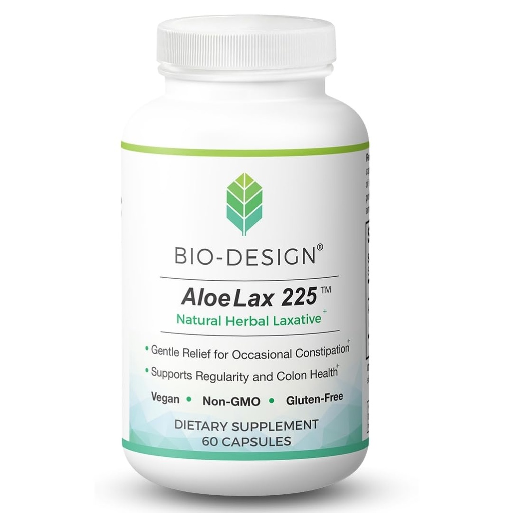 Aloe Lax 225 – Natural Herbal Laxative for Gentle, Effective Constipation Relief – Supports Digestive Regularity – Aloe Ferox 225 mg – 60 Capsules