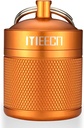 Porte-clés Pill Holder, Boîte, Aluminium, Conteneur étanche, Organisateur de pilules pour camping de plein air, Taille: 1.6 x 1.6 x 2 in (Orange)